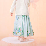 Floral Journey Colorblock Mamian Dress-7 -  NianYi, Chinese Traditional Clothing for Kids