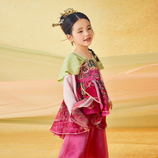 Flying Apsara Hanfu Pants Set for Kids-2 -  NianYi, Chinese Traditional Clothing for Kids