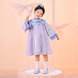 Floral Journey Flower Bloom Cloud Collar Dress-3 -  NianYi, Chinese Traditional Clothing for Kids