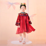 Floral Journey Flower Bloom Cloud Collar Dress-7 -  NianYi, Chinese Traditional Clothing for Kids