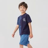 Dragon Loong Chinese Characters Tee-5 -  NianYi, Chinese Traditional Clothing for Kids