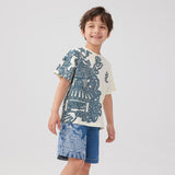 Dragon Loong Chinese Characters Tee-7-color-White Marble -  NianYi, Chinese Traditional Clothing for Kids