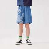 Dragon Loong Palace of Dragon King Graphic Shorts-3-color-Yan Qin Blue -  NianYi, Chinese Traditional Clothing for Kids