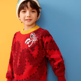 Dragon Long Endless Growing Happy Dragon Color Contrast Sweaters for Kids