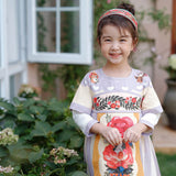 Flower and Rabbit Hanfu Dress-3 -  NianYi, Chinese Traditional Clothing for Kids