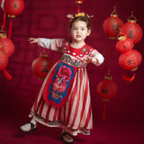 Flower and Rabbit Hanfu Dress-8 -  NianYi, Chinese Traditional Clothing for Kids