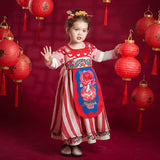 Flower and Rabbit Hanfu Dress-9 -  NianYi, Chinese Traditional Clothing for Kids