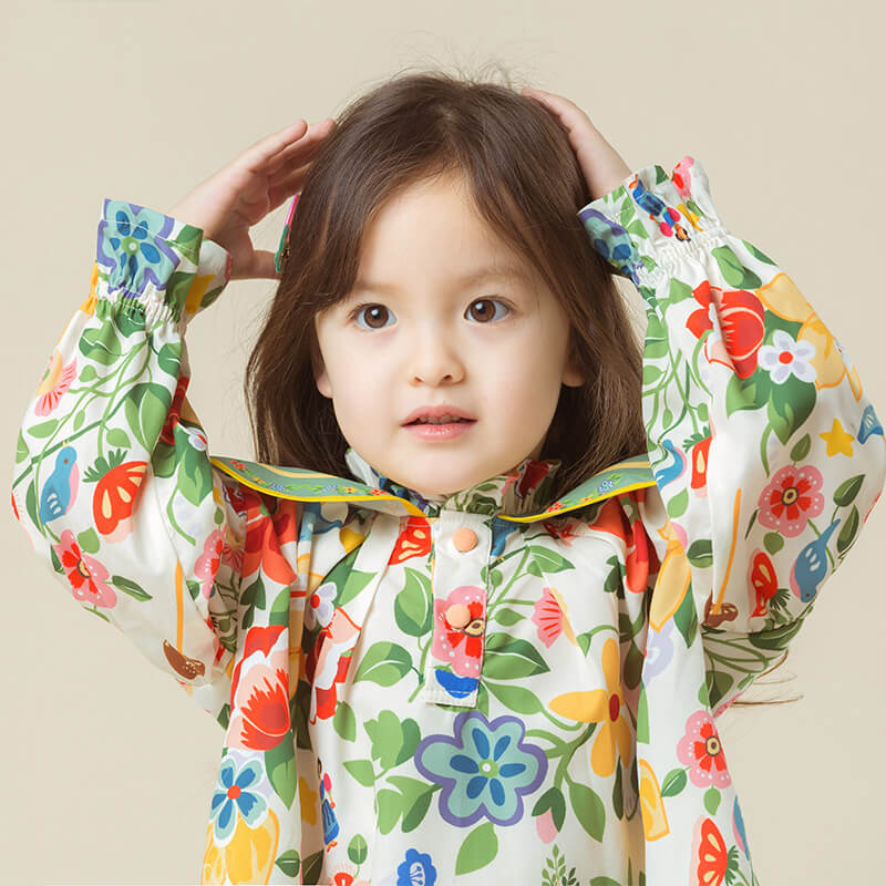 Flower Print Traditional Yunjian Collar Shirt-1 -  NianYi, Chinese Traditional Clothing for Kids