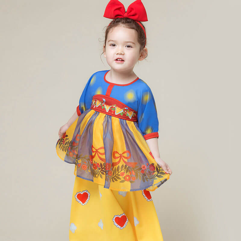 Flower Graphic Ruffle Mesh Dress-2 -  NianYi, Chinese Traditional Clothing for Kids