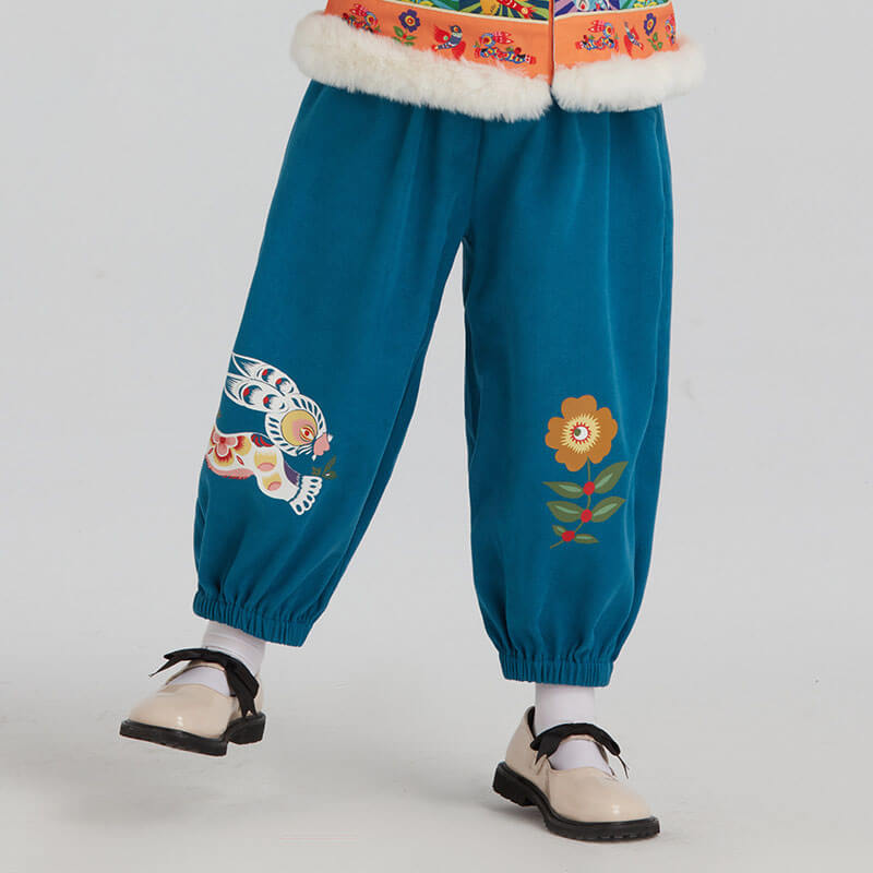Happy Bunny Lantern Pant-1 -  NianYi, Chinese Traditional Clothing for Kids