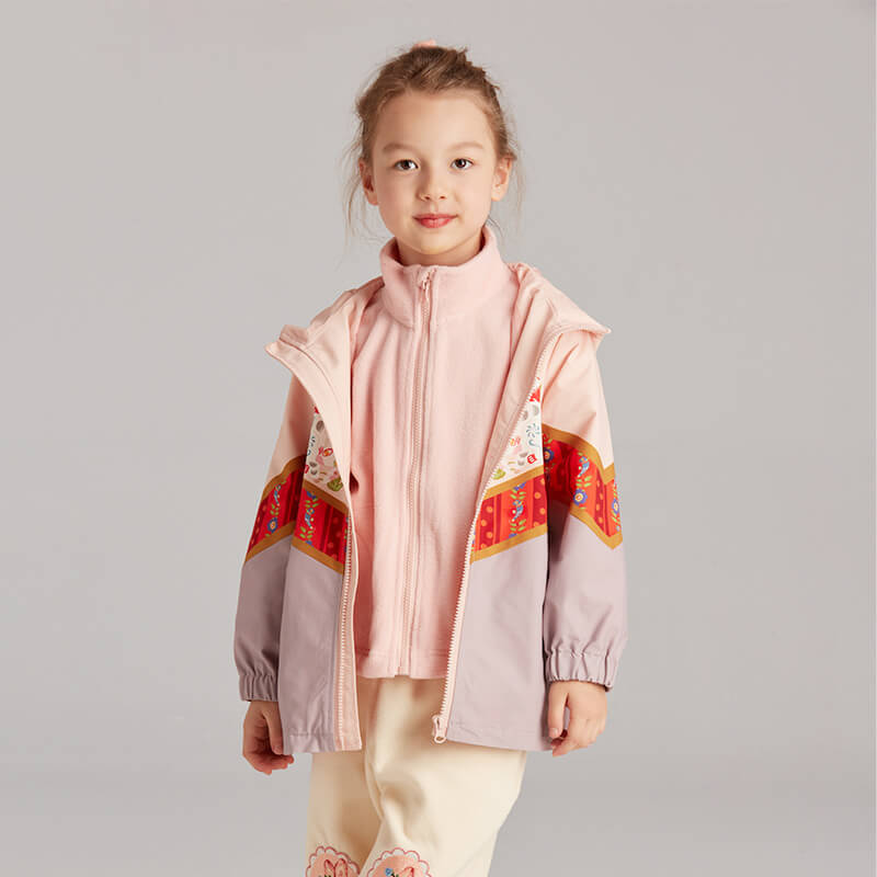 321 Bunny Winter Jacket-9-color Pale Crimson -  NianYi, Chinese Traditional Clothing for Kids