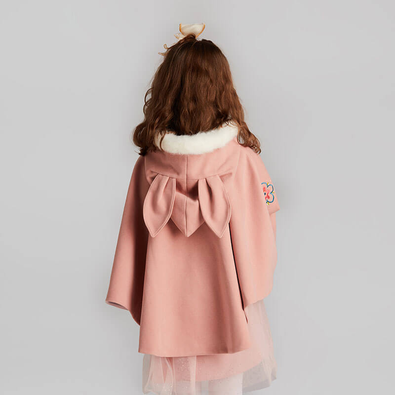 Bunny Ear Poncho-4 -  NianYi, Chinese Traditional Clothing for Kids