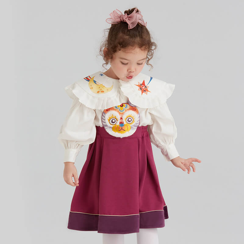Lucky Bunny Strap Dress-10-color-Primrose Purple -  NianYi, Chinese Traditional Clothing for Kids