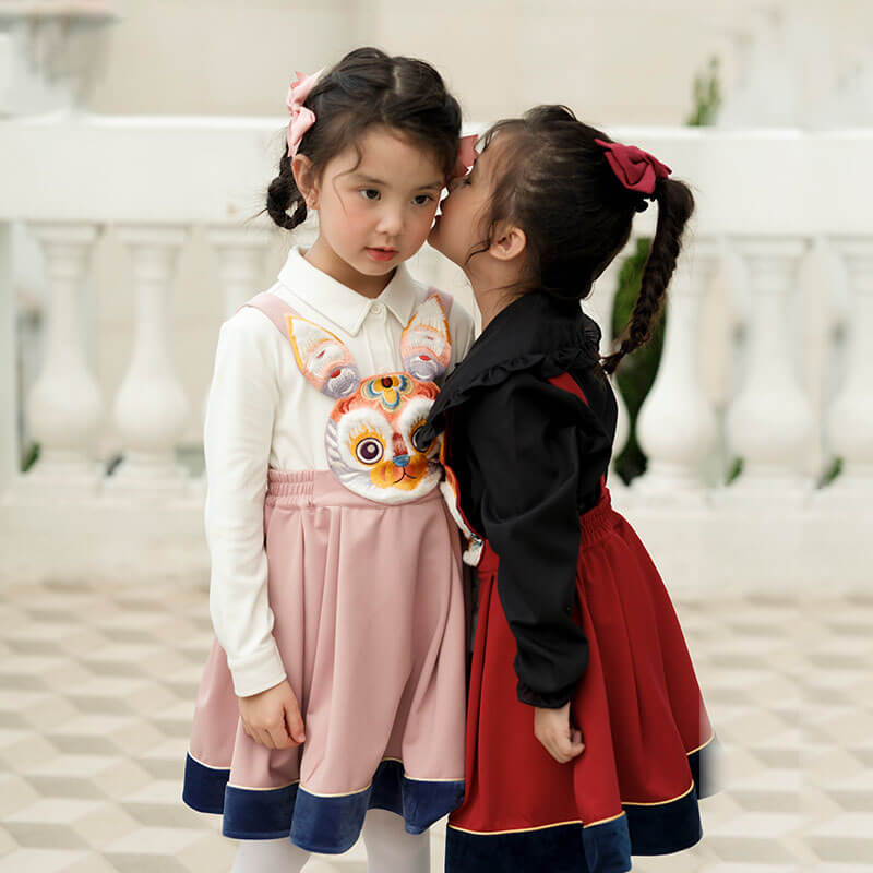 Lucky Bunny Strap Dress-8 -  NianYi, Chinese Traditional Clothing for Kids