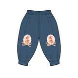 Floral Bunny Lantern Pant-7-color-WBG-Star Blue -  NianYi, Chinese Traditional Clothing for Kids