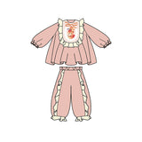 Cute Bunny Homewear-11-color WBG Pale Crimson -  NianYi, Chinese Traditional Clothing for Kids