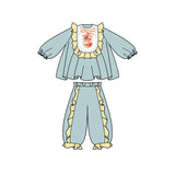 Cute Bunny Homewear-12-color WBG Cloud Water Blue -  NianYi, Chinese Traditional Clothing for Kids