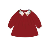 Velvet Happy Bunny Dress-10-color-WBG-NianYi Red -  NianYi, Chinese Traditional Clothing for Kids
