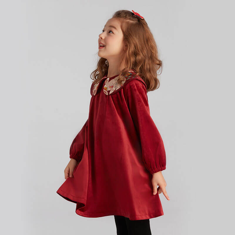 Velvet Happy Bunny Dress-3 -  NianYi, Chinese Traditional Clothing for Kids