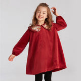 Velvet Happy Bunny Dress-8-color-NianYi Red -  NianYi, Chinese Traditional Clothing for Kids