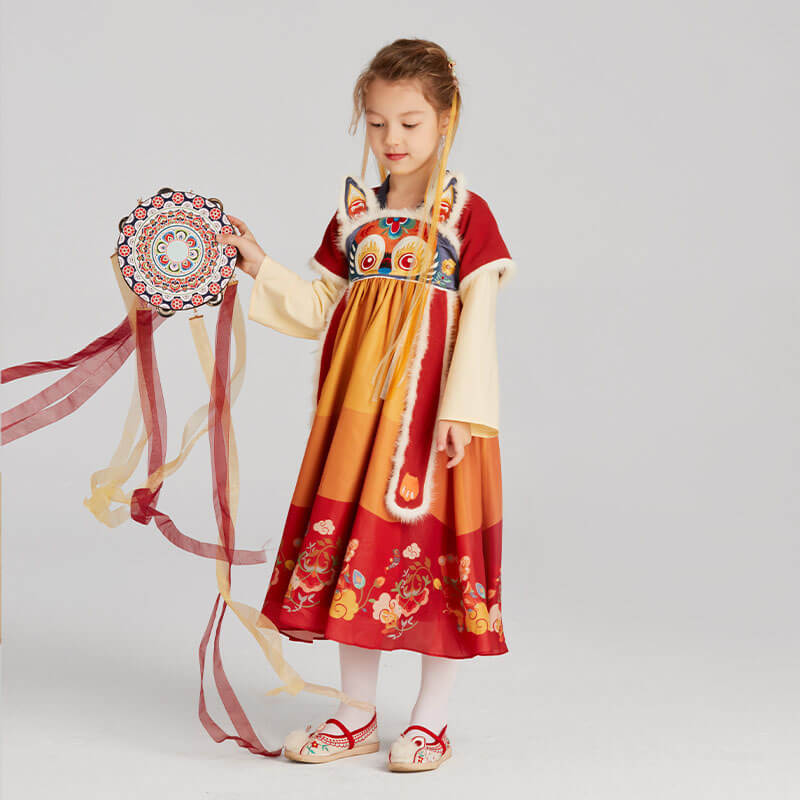 Lucky Bunny Hanfu Dress-4 -  NianYi, Chinese Traditional Clothing for Kids