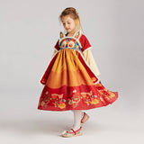 Lucky Bunny Hanfu Dress-6-color-Sunset Orange -  NianYi, Chinese Traditional Clothing for Kids