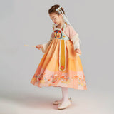 Lucky Bunny Hanfu Dress-7-color-First Peach Pink -  NianYi, Chinese Traditional Clothing for Kids