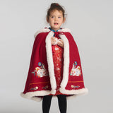 321 Bunny Hat Poncho-1 -  NianYi, Chinese Traditional Clothing for Kids