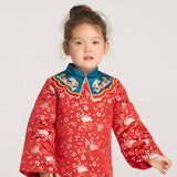 Happy Bunny Satin Qipao-3 -  NianYi, Chinese Traditional Clothing for Kids