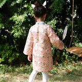 Happy Bunny Satin Qipao-6 -  NianYi, Chinese Traditional Clothing for Kids