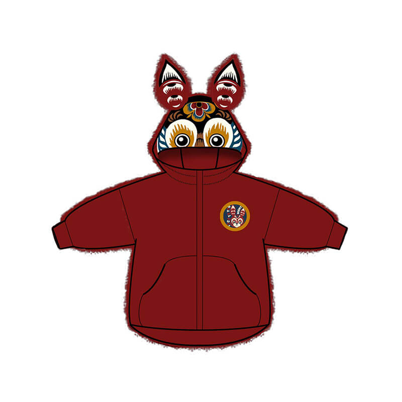 Lucky Bunny Style Jacket -7-color-WBG-NianYi Red -  NianYi, Chinese Traditional Clothing for Kids