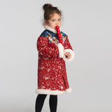 Happy Bunny Printed Chinese Coat-1-color-NianYi Red -  NianYi, Chinese Traditional Clothing for Kids
