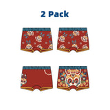 Lucky Bunny Cotton Boxer Brief 2 Pack-10-color-WBG-NianYi Red for Girl -  NianYi, Chinese Traditional Clothing for Kids