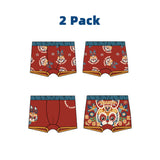 Lucky Bunny Cotton Boxer Brief 2 Pack-9-color-WBG-NianYi Red for Boy -  NianYi, Chinese Traditional Clothing for Kids