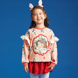 Cozy Bunny Ruffle Trim Sweatshirt-2 -  NianYi, Chinese Traditional Clothing for Kids