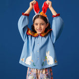 Ruffle Trim and Flounce Sleeve Blouse-11 -  NianYi, Chinese Traditional Clothing for Kids