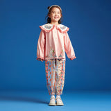 Ruffle Trim and Flounce Sleeve Blouse-3 -  NianYi, Chinese Traditional Clothing for Kids