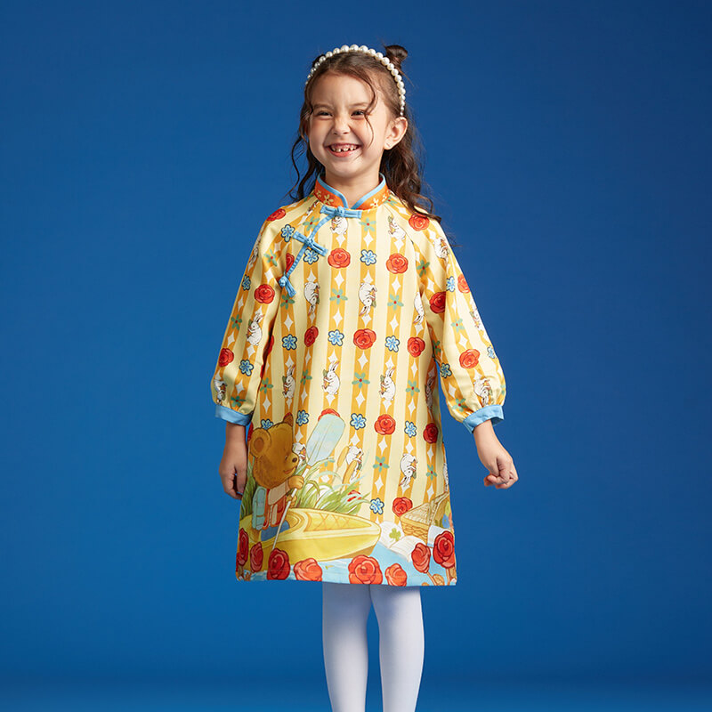 Bear Explorer Modern Qipao Dress-5 -  NianYi, Chinese Traditional Clothing for Kids