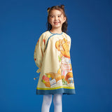 Bear Explorer Gathered Sleeve Dress-3 -  NianYi, Chinese Traditional Clothing for Kids