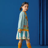Bear Explorer Striped Dress-6 -  NianYi, Chinese Traditional Clothing for Kids