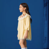 Embroidered Collar Mesh Dress-12 -  NianYi, Chinese Traditional Clothing for Kids