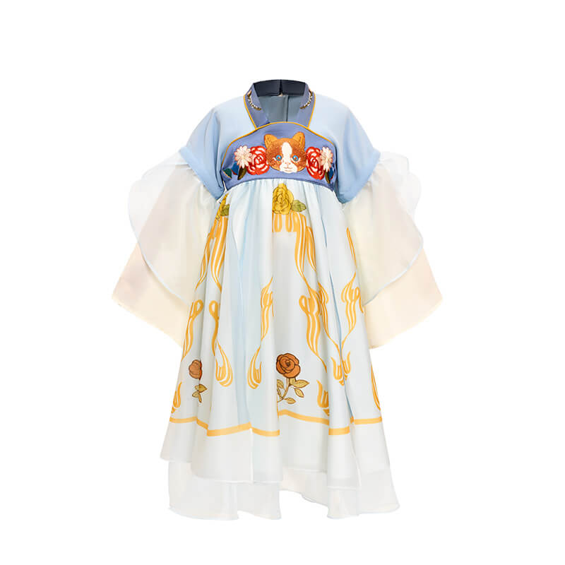 Summer Fairy Classic Removable Sleeves Hanfu Dress-10 -  NianYi, Chinese Traditional Clothing for Kids
