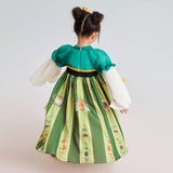 Fairy Puff Sleeve Ruffle Trim Hanfu Dress-7 -  NianYi, Chinese Traditional Clothing for Kids