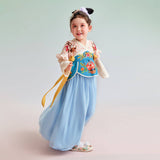 2 in 1 Puff Sleeve Layered Hem Hanfu Dress-9 -  NianYi, Chinese Traditional Clothing for Kids