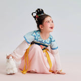 Bow Front Ruffle Trim Mesh Hanfu Dress-13 -  NianYi, Chinese Traditional Clothing for Kids