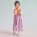 Bow Front Ruffle Trim Mesh Hanfu Dress-8 -  NianYi, Chinese Traditional Clothing for Kids