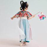 U Collar Layered Mesh Hanfu Dress-6 -  NianYi, Chinese Traditional Clothing for Kids