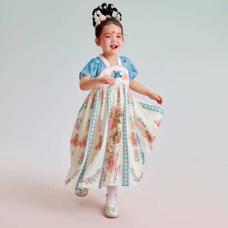 Summer Garden Fairy Style Hanfu Dress-1 -  NianYi, Chinese Traditional Clothing for Kids