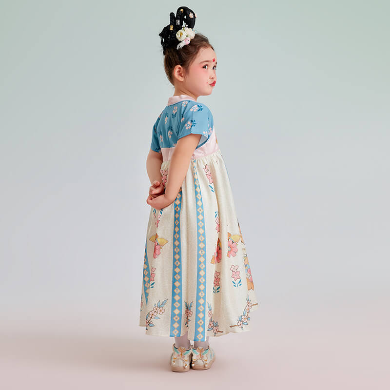 Summer Garden Fairy Style Hanfu Dress-5 -  NianYi, Chinese Traditional Clothing for Kids