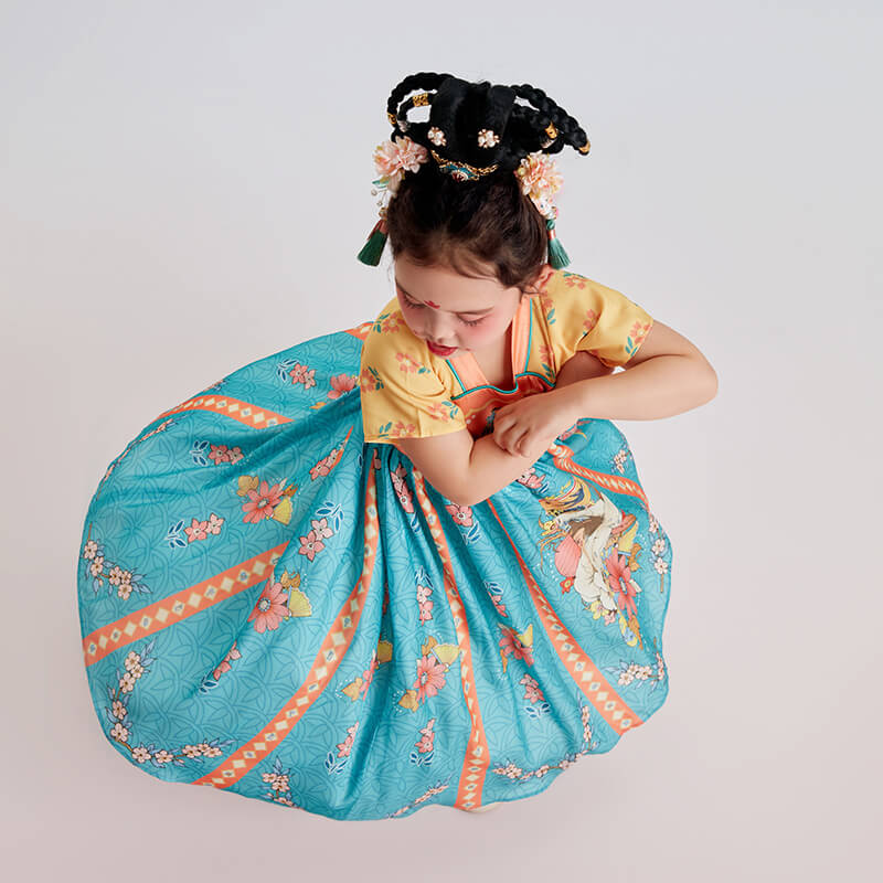 Summer Garden Fairy Style Hanfu Dress-7 -  NianYi, Chinese Traditional Clothing for Kids